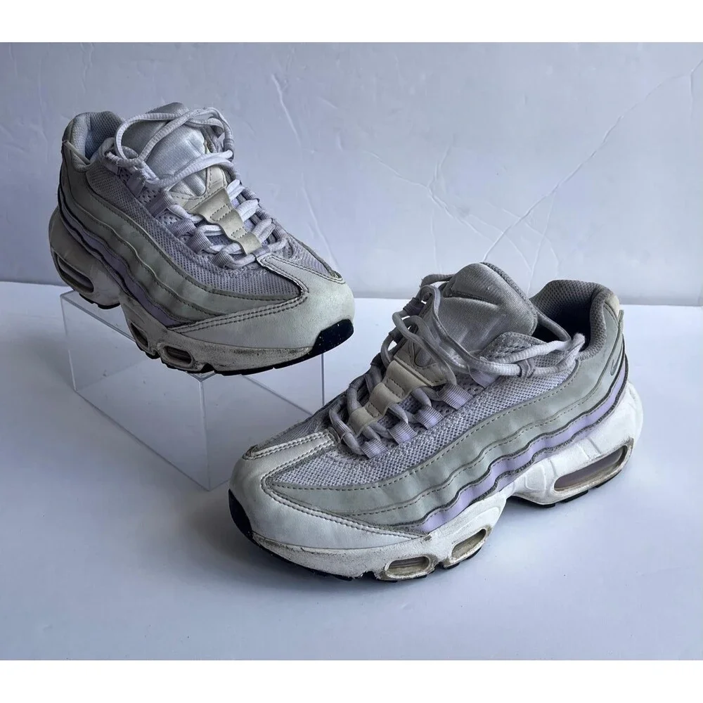 Nike Air Max 95 White Lavender Youth 4.5Y Sneakers